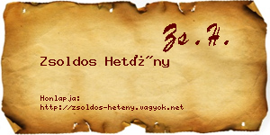 Zsoldos Hetény névjegykártya